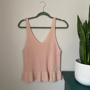 Sweater Ruffled Tank Top